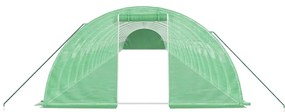 Estufa com estrutura de aço 96 m² 24x4x2 m verde