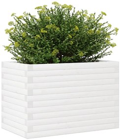 Vaso/floreira de jardim 70x40x46 cm madeira pinho maciça branco