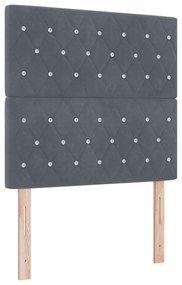 Cama Box Spring com Colchão &amp; Banco Cinza Escuro 100x200 cm Veludo