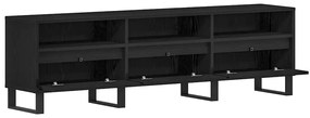 Armário para TV vidaXL Preto Carvalho 150x30x44,5 cm Madeira engenheir