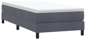 Box Cama primavera sem Colchão Cinzento Escuro 90x210 cm Veludo