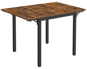 Mesa de cozinha dobrável de estilo industrial para 4 pessoas Tamanho desdobrado: 120 x 78 x 76,2 cm Castanho Vintage-preto