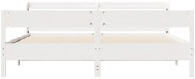 Cama sem colchão 180x200 cm madeira de pinho maciça branco