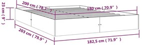 Estrutura de cama super king pinho maciço 180x200 cm branco