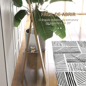 Espelho de Pé 37x155 cm Espelho de Corpo Inteiro Espelho de Parede Retangular com Estrutura de Madeira Cor Madeira