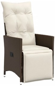 3 pcs conjunto bistrô com almofadões vime PE castanho