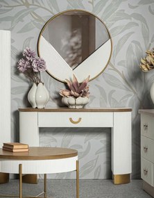 Consola de Entrada Tolosa com Gaveta – 121x40x78 cm – Branco, Castanho