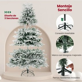 Árvore de Natal artificial pré-iluminada de 215 cm com 450 luzes LED brancas quentes (ENFEITES NÃO INCLUIDOS) verde e branca