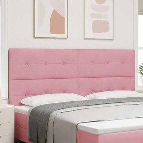 Cabeceira vidaXL Botões Estofada Rosa 200 cm Veludo