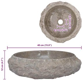 Lavatório Ø40x12 cm mármore cinzento