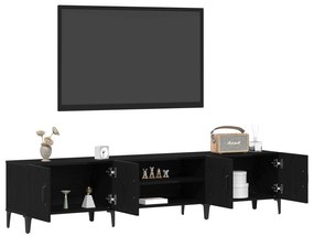 Estante de TV vidaXL Preta Carvalho 180x31,5x40 cm Madeira Engineered