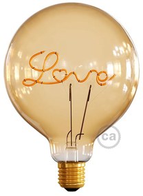 Lâmpada LED Golden para candeeiro de pé - Globo G125 Filamento Único “Love” - 5W E27 Decorativa Vintage 2000K