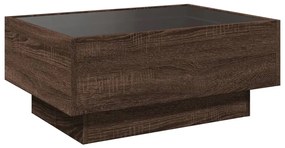 Mesa de centro c/ LEDs 70x50x30 cm derivados de madeira