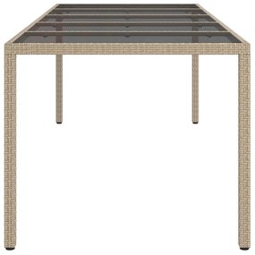 Mesa de Jantar para Jardim Bege 250x100x75 cm Vime PE