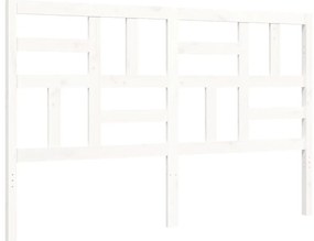 Estrutura de cama King Size com cabeceira madeira maciça branco