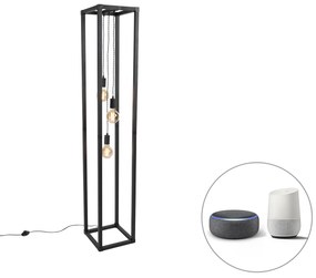 LED Candeeiro de pé inteligente preto 3 luzes incl. Wifi G95 - Big Cage Design,Industrial