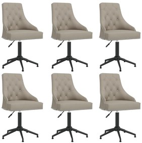 vidaXL Cadeiras de jantar giratórias 6 pcs veludo cinzento-claro