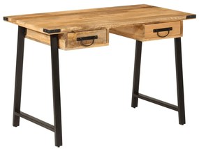 vidaXL Secretária c/ gavetas 105x55x70 cm mangueira maciça e ferro