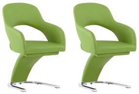 Cadeiras de jantar 2 pcs couro artificial verde - 276478