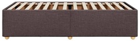 Estrutura de cama sem colchão 90x200 cm tecido castanho-escuro
