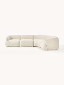 Sofá de canto modular em teddy Sofia (4 lugares)