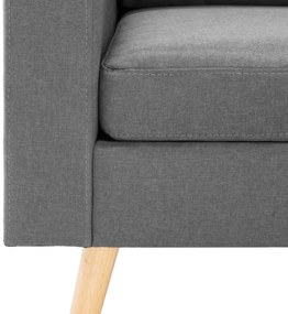2 pcs conjunto de sofás tecido cinzento-claro