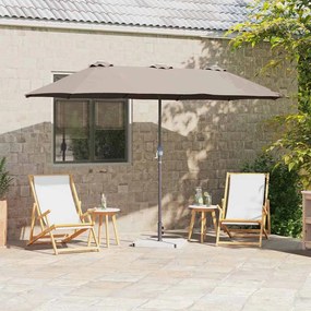 vidaXL Guarda-sol de Jardim Cinzento-acastanhado 380 x 196 x 235 cm