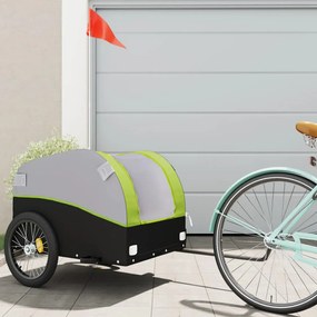Reboque para bicicleta 45 kg ferro preto e verde