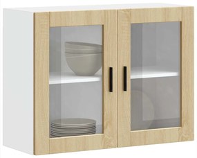 vidaXL Armário de parede de cozinha porta vidro Porto carvalho sonoma