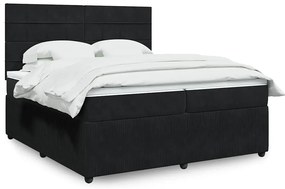 vidaXL Cama com molas/colchão 200x200 cm veludo preto