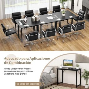 Secretária para PC com estrutura metálica robusta Almofadas ajustáveis Secretária compacta para escritório 100 x 50 x 50 x 77 cm Preto