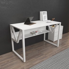 Secretária Lona – Branco – 120 cm x 72,8 cm x 60 cm