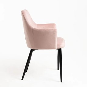 Cadeira Puan Veludo - Rosa