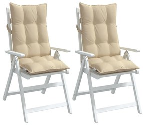 Almofadões p/ cadeira encosto alto 2 pcs tecido oxford bege