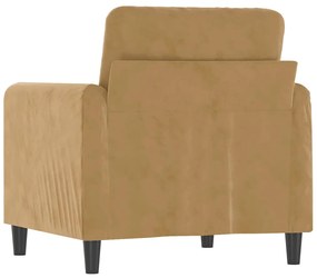 Poltrona 60 cm veludo castanho