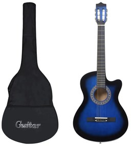 12 pcs conjunto de guitarra clássica com 6 cordas 38" azul