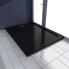 vidaXL Base de chuveiro retangular ABS 80 x 110 cm preto