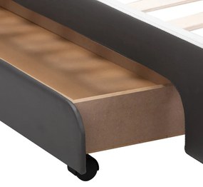 Estrutura de cama c/ LED 90x200 cm couro artificial antracite