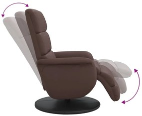 Poltrona reclinável c/ apoio de pés couro artificial castanho