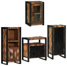 vidaXL Conjunto de Móveis para Banheiro Montado na parede 4 pcs