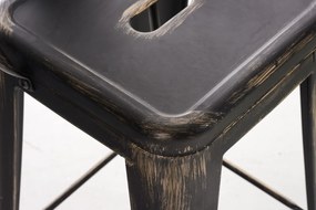 Banco de bar Aiden em metal 44 x 115 x 52 cm Preto + Dourado
