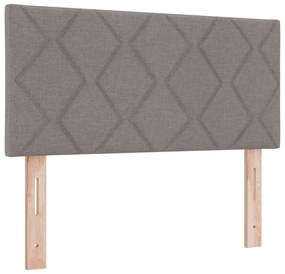 Cama Box com Colchão &amp; LED Taupe 90x190 cm em Tecido