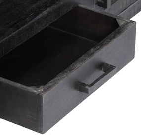 Móvel de TV 118x30x40 cm madeira de mangueira maciça preto