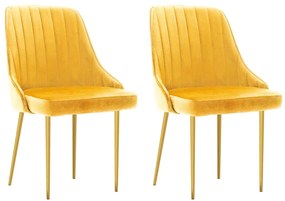 vidaXL Cadeiras de jantar 2 pcs veludo amarelo