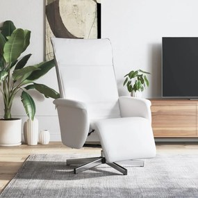 vidaXL Cadeira reclinável com apoio de pés couro artificial branco