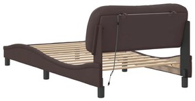 Estrutura de cama com LED sem colchão 100x200 cm tecido