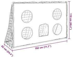 Baliza de futebol infantil com alvos e bola 182x62x118 cm