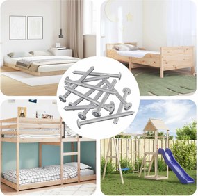 vidaXL Parafusos para Móveis 12 pcs Prateado M6 x 85 mm Aço