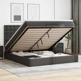 vidaXL Estrutura de cama otomana com colchão 180x200 cm preta