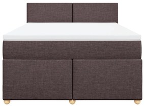Cama com molas/colchão 140x190 cm tecido castanho-escuro